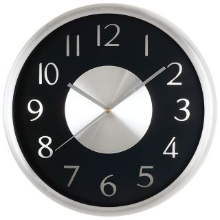 Silver and Black Round 11 3/4" Wide Wall Clock   #M0731