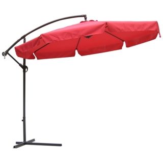Autumn Red and Brown Steel Offset Market Table Umbrella   #T4741