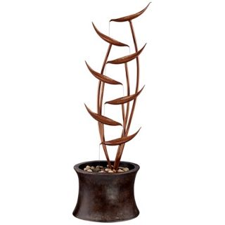 Tiered Copper Leaves Indoor Outdoor Fountain   #M3241