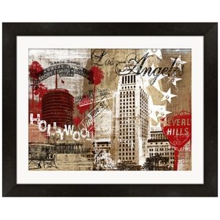 Los Angeles Collage 21" Wide Framed Wall Art   #W9348