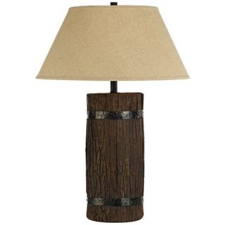 Horizon Montana Tree Bark Natural Linen Table Lamp   #T3275