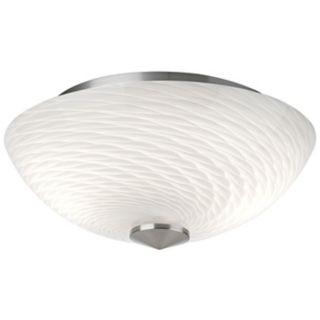 Forecast Exhale 12 1/2" Wide White Swirl Glass Ceiling Light   #G5063