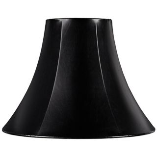Black Faux Leatherette Bell Shade 6x14x11 (Spider)   #Y0992