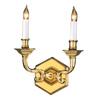 Brass 12" High Two Light Wall Sconce   #06801