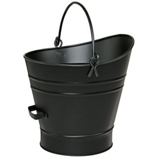 Black 14" High Iron Coal Hod or Pellet Bucket   #U9079