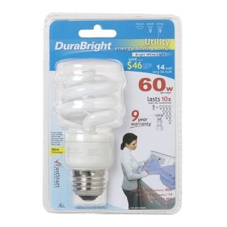 Dura Bright 14 Watt Energy Saving CFL Light Bulb   #65447