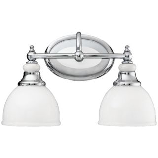 Chrome and Cased Opal Glass 14 1/2 Wide Bathroom Light   #04762