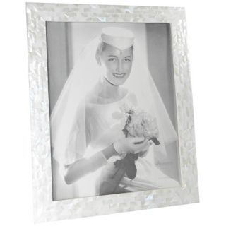 White Mother of Pearl 11x14 Photo Frame   #W5094