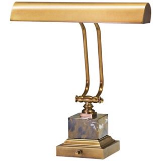 House of Troy 12” High Weathered Brass and Marble Piano Lamp   #R3422