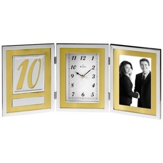 Medallion 16 1/2" Wide Anniversary Bulova Desk Clock   #V1991