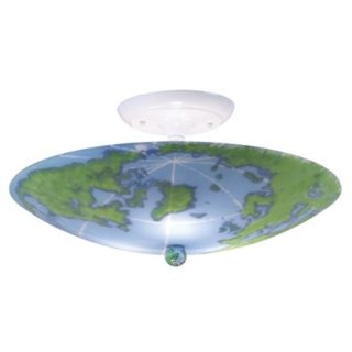 World Map 17" Wide Ceiling Light Fixture   #86659