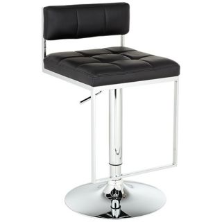 Omega Adjustable Black and Chrome Counter or Bar Stool   #U3061