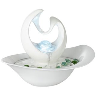 Modern Abstract White Table Fountain   #R6015