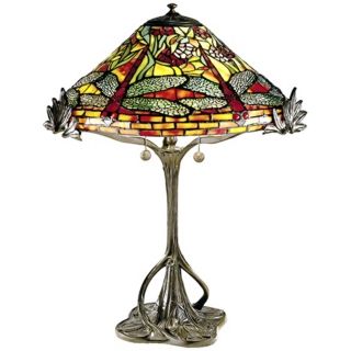 Floral Dragonfly Tree Replica Dale Tiffany Table Lamp   #U8929