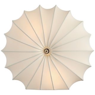 White Fabric Parachute Accent Table Lamp   #T4476