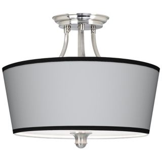 All Silver Giclee Shade 18" Wide Ceiling Light   #M1074 W4760