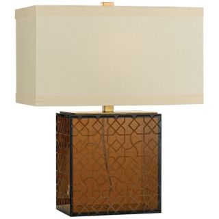Horizon Olivia Etched Amber Crystal Table Lamp   #T3157