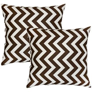 Set of 2 Brown Zig Zag Toss Pillows   #W6713
