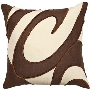 Chocolate Ecru Swirls Pillow   #F8167