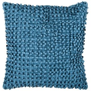 Surya Looped 18" Square Pacific Blue Throw Pillow   #V1742