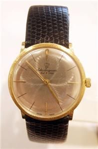 Authentic Solid 18k Gold JULES JURGENSEN Mens Winding Watch 1960s in