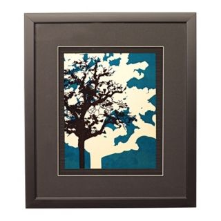 Blue Metal Trees C Framed 17" High Wall Art   #K2030