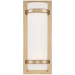 Etched Opal Glass 17 1/4" High Honey Gold Wall Sconce   #W6837