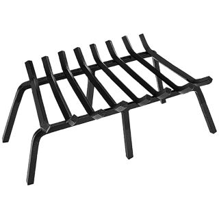 Black Powder Coated 28" Wide Masonry Fireplace Grate   #U9200