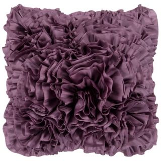 Surya 18" Square Purple Plum Ruffled Accent Pillow   #V1737