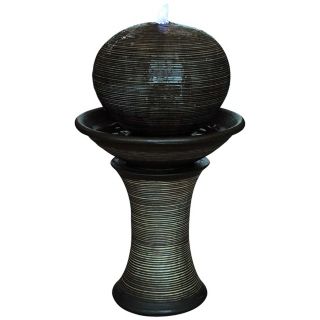 Dark Sphere LED Pillar Floor Fountain   #X3723