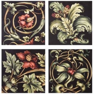 Uttermost Set of 4 Vibrant Floral 20" Wide Wall Art   #R7612
