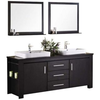 Washington Espresso 72" Double Sink Vanity Set   #X3145