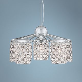 Checkerboard Crystal 23" Wide Clear and Smoky Chandelier   #W8274