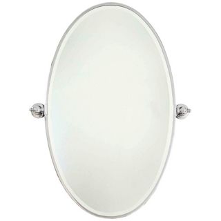 Minka 36" High XL Oval Chrome Bathroom Wall Mirror   #U8969
