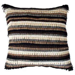 Tabs Black 22" Square Down Insert Accent Pillow   #X1738