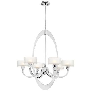 Contemporary Oval 6 Light Chrome Chandelier   #T7822