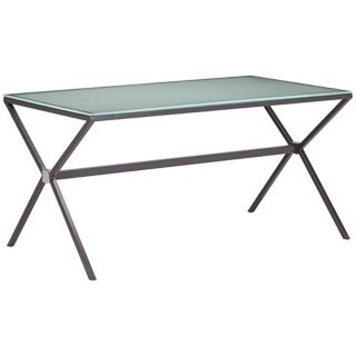 Zuo Xert Smoke with Frosted Glass Dining Table   #V9246
