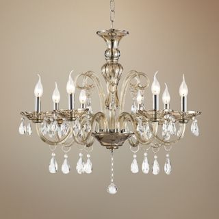 Chrome 29 1/2" Cognac Glass Chandelier   #V9010