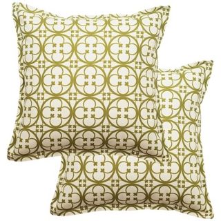 Set of 2 Betsy 25" Square Flanged Edge Outdoor Pillows   #T5947