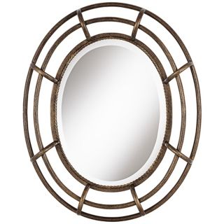 Open Work Braid 29 1/2" High Bronze and Gold Wall Mirror   #W4085