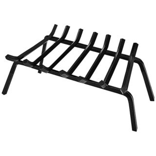 Black Powder Coated 24" Wide Masonry Fireplace Grate   #U9198