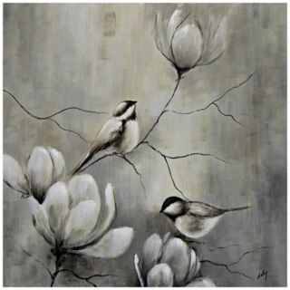 Birds and Flowers 30" Square Hand Painted Wall Art   #Y2827