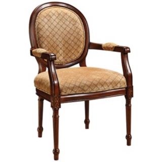 Lisbon Tan Diamond Pattern Warm Brown Accent Chair   #V1239
