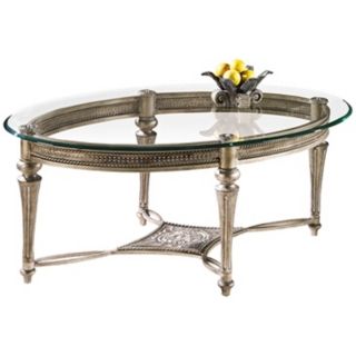 Galloway Brush Pewter Oval Cocktail Table   #Y0395