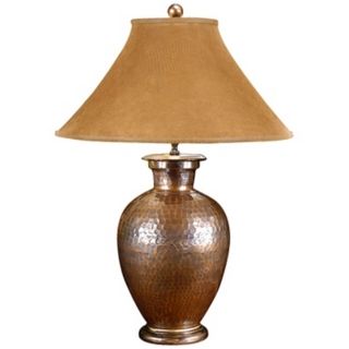 Wildwood Antique Copper Hand Hammered Pot Buffet Table Lamp   #P4154