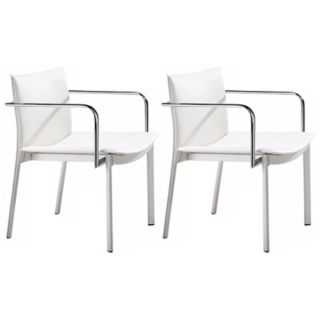 Zuo Gekko White and Chrome Set of 2 Conference Chairs   #G4194
