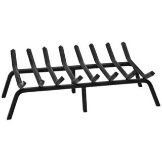 Black Powder Coated 28" Wide Non Tapered Fireplace Grate   #U9201