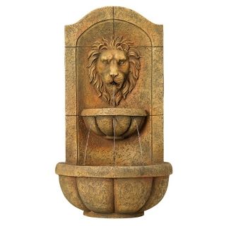 Lion Head Faux Stone Wall Fountain   #26106