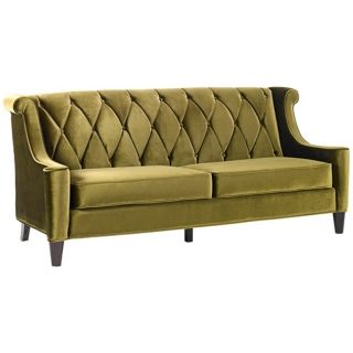 Barrister Green Velvet Sofa   #T4196