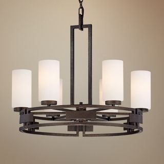 Del Ray Bronze Finish Faux Candle 28" Wide Chandelier   #U2455